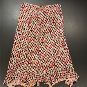 Cabi reversible Rayon skirt with ruffle